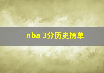 nba 3分历史榜单